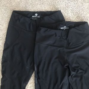 2 PAIRS of 90 Degree by Reflex M black leggings